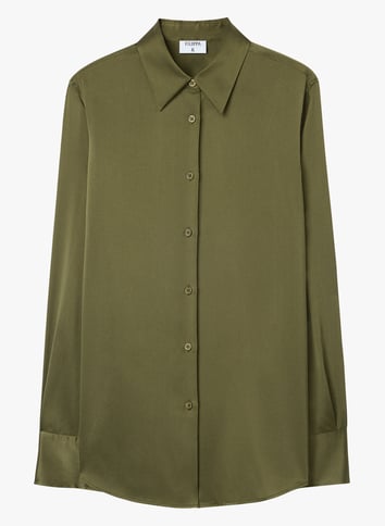 Solid satin fluid shirt FILIPPA K Green